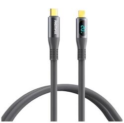 REMAX zisee adatkábel (type-c - lightning, 20w, pd gyorstöltő, 120cm, led kijelző) szürke (RC-C031)