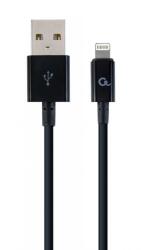 Gembird CABLU alimentare si date GEMBIRD, pt. smartphone, USB 2.0 (T) la Lightning (T), 1m, black, CC-USB2P-AMLM-1M (timbru verde 0.08 lei) (CC-USB2P-AMLM-1M)