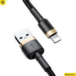 Baseus iPhone 8pin adatkábel, fekete-arany, 3m, 2A, Baseus Cafule