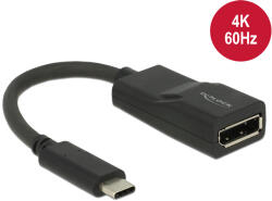 Delock Adaptor USB Type-C cu mufă de conectare Displayport (mod alternativ DP) 4K (DL62748)