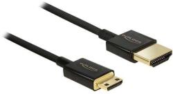 Delock HDMI M - Mini HDMI M Adapterkábel 4K 3D Ethernet - 2 m, Fekete (d84778)