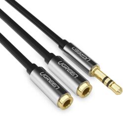 UGREEN Ugrenn AV123 fejhallgató kábel 3, 5 mm-es mini jackány (male) - 2x 3, 5 mm-es mini jackány (nő) - fekete