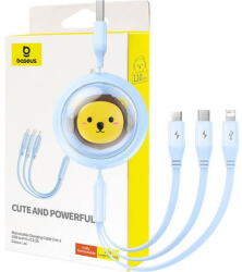 Baseus visszahúzható kábel 3 az 1-ben USB A - Micro USB / Lightning / Type C CB000063 1, 1 m kék (CB000063)