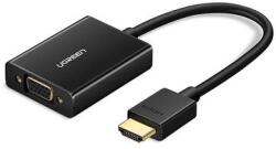UGREEN Adaptor UGREEN HDMI la VGA, cu audio, Negru