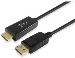 Equip DisplayPort apa - HDMI apa Kábel - 2.0 m, Fekete