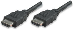 Manhattan Monitor Kábel, HDMI/HDMI 1.4, Ethernet - 10 m, Fekete, Nikkelezett Csat
