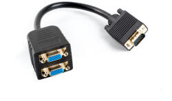 Lanberg Vga(m)-2x Vga(f) Adapter Kábel 20cm Fekete