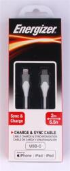 Energizer USB kábel, USB-C - Lightning (Apple), 2m, ENERGIZER, fehér (EKA10) - webpapir