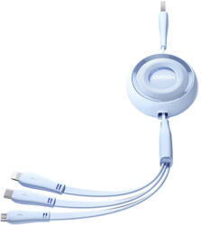 JOYROOM S-A40 Colorful USB-A - Type-C/Lightning/microUSB kábel 3.5A 1m - kék