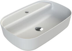 CeraStyle Top Counter Pultra Ültethető Porcelán Mosdó - 60 x 40 cm, Aqua, Matt Fehér