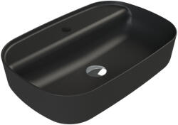 CeraStyle Top Counter Pultra Ültethető Porcelán Mosdó - 60 x 40 cm, Aqua, Matt Fekete