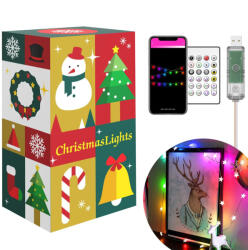 Family Collection Smart fényfüzér - csillag - USB - 20 db RGBIC LED - 2 m - bluetooth (58381B)