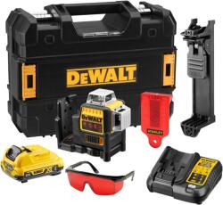 DEWALT DCE089D1R Piros Vonallézer - 3x360°, 1x2, 0Ah/10, 8V, 15/50 m
