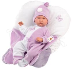Llorens Llorens: Lalo Llorón 42cm-es síró újszülött baba pillangó formájú pólyában