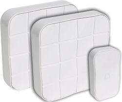 Tracon Electric Tracon BELLW1-1V2 Vezeték nélküli csengő, négyzetes, 1 adó, 2 vevő 3×AA, 1×CR2032, IP44, 100m, 10 music (BELLW1-1V2)