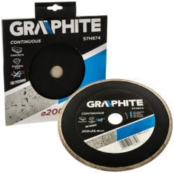 GRAPHITE Disc diamantat segmentat 200x25, 4x2, 5mm Grafit negru Disc de taiere