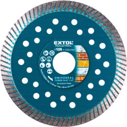 Extol freză diamantată, disc industrial, TURBO, tăiere rapidă; 125x22, 2mm, pentru tăiere uscată și umedă