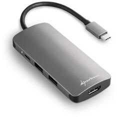 Sharkoon KELLÉK SHARKOON USB3.0 Type C Multiport Adapter sötét szürke