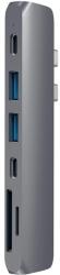 Satechi Aluminium Type-C PRO Hub, HDMI 4K, PassThroughCharging, 2x USB3.0, 2xSD, ThunderBolt 3, Űrszürke (ST-CMBPM)