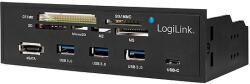 LogiLink USB 3.0 Hub w. Cardreader, internal, black (UA0341)