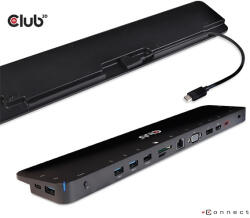 Club 3D Notebook Dokkoló - CSV-1565 (100W, USB-C to 5xUSB-A Gen 1, 2x USB-A 2.0, HDMI, DP, VGA, RJ45, Micro SD, 3, 5 Jack) (CSV-1565) - bstrade