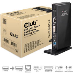 Club 3D Notebook Dokkoló - CSV-3242HD (1200p DUAL DISPLAY, USB-B to HDMI, DVI-I, 6xUSB-A, RJ45, 3.5 Jack Audio + Mic) (CSV-3242HD) - haztartasibolt