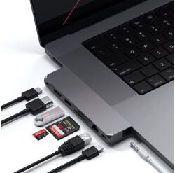 Satechi Pro Hub Max USB-C dokkoló MacBookhoz (2x USB-C, USB-A, 4K HDMI, micro/SD kártyaolvasó, Ethernet, jack port) (csillag szürke) (ST-UCPHMXM)