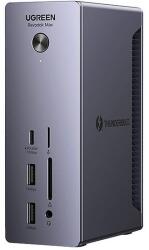 UGREEN U710 dokkoló állomás 2x Thunderbolt 4, DisplayPort 8K 30Hz, 4x USB, USB-C, RJ45, SD/TF, AUX, PD 90W szürke (25054EU)