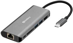 Sandberg USB-C Dock HDMI+LAN+SD+USB100W Black (136-18) - pcland