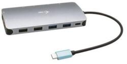 i-tec USB-C Metal Nano Docking Station 3x Display 2x DP 1x HDMI LAN Audio Power Delivery 100 W - Dokkoló állomás (C31NANODOCKPROPD)
