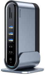 Baseus 17 az 1-ben multifunkciós Type C HUB adapter 3xUSB3.0 + 2xUSB2.0 + Type C + VGA + 4KHDMI + DC + RJ45 + SD + Audio kimenettel CAHUB-BG0G