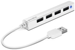 SPEEDLINK USB elosztó-HUB, 4 port, USB 2.0, SPEEDLINK "Snappy Slim" fehér
