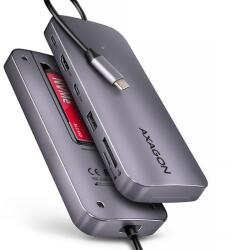 AXAGON HMC-6GM2 USB 10Gbps hub USB-A USB-C HDMI M. 2 SD/mSD PD 100W USB-C Vezetékes USB 3.2 Gen 2 (3.1 Gen 2) Type-C Szürke (HMC-6GM2)