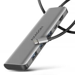 AXAGON HMC-5H USB-C 3.2 Gen 1 hub 3x USB-A 4K HDMI PD 100W - Silber Vezetékes USB 3.2 Gen 1 (3.1 Gen 1) Type-C Ezüst (HMC-5H)