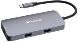 Verbatim USB-C Pro Multiport Hub CMH-05, 5 Port /HDMI, USB-A, USB-C PD, RJ45/, Silver (32150)