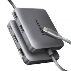 AXAGON N HMC-5HL USB 5Gbps hub 2x USB-A HDMI 4k/60Hz RJ-45 GLAN PD 100W kabel USB-C Vezetékes USB 3.2 Gen 1 (3.1 Gen 1) Type-C Ezüst (HMC-5HL)
