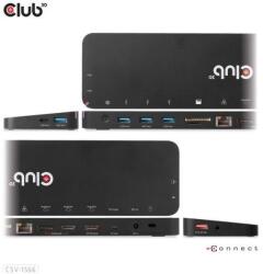 Club 3D Notebook Dokkoló - CSV-1566 (120W, USB-C to 5x USB-A Gen 1, USB-C Gen 1, 2xHDMI, DP, RJ45, SD. TF. 3, 5 Jack, DC) (CSV-1566) - wincity