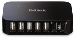 D-Link DUB-H7 USB 2.0 Type-B 480 Mbit/s Fekete