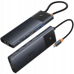 Baseus Multifunkciós Usb Hub 11In1 Usb-A/Usb-C Pd/Hdmi/Dp/Rj45/Sd Fekete