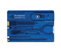 Victorinox Swiss Card Classic ajándék gravírozással, Áttetsző Kék - 0.7122. T2 (0_7122_T2)