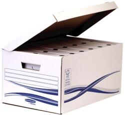 Fellowes Bankers Box Basic Archiváló Konténer - Csapófedéllel, Karton, 280 x 356 x 554 mm, 10 db/Csomag, Kék-Fehér