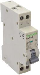 TRACON Kombinált védőkapcsoló, elektronikus, 2P, 1 modul, B kar. B16, 30mA, 6kA, A (EVOKEAB1603)