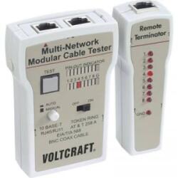 VOLTCRAFT Koax kábel teszter, UTP, LAN hálózati kábel teszter RJ45, BNC csatlakozókhoz, kábelekhez Voltcraft CT-2