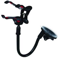 Setty Autós telefontartó - csiptethető, tapadókorongos 360 fokban elfordítható fekete