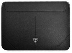 GUESS Sleeve GUCS14PSATLK 13/14" csarny /fekete Saffiano Triangle logó