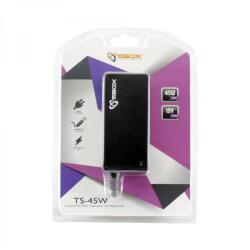 SBOX TS-45W Toshiba 45W Fekete Notebook Töltő