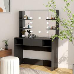 vidaXL Masă machiaj cu lumini LED, negru, 100x40x135 cm , MDF (331540)
