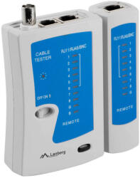 Lanberg Nt-0401 Cable Tester For Rj-45 Rj-11 Rj-12 Coaxial