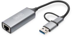 ASSMANN DN-3028 USB-C USB 3 1 RJ-45 Szürke Csatlakozó Átalakító