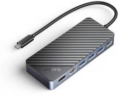 ORICO Notebook Dokkoló - OM28PR-G2-BK (Bemenet: USB-C, Kimenet: HDMI/USB-A+C/RJ45/M. 2/PD100W, sötétszürke) (ORICO-OM28PR-G2-BK-EP) - bevachip